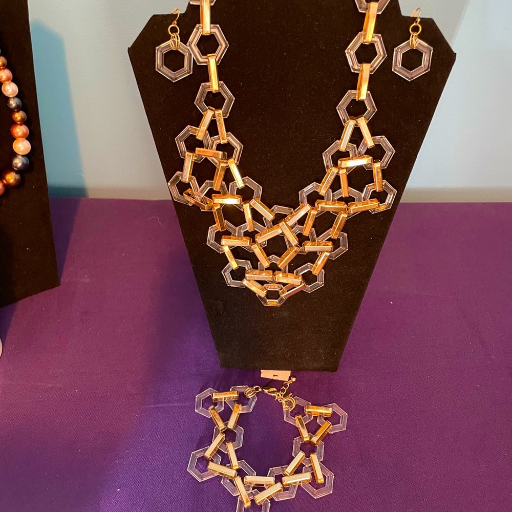 Complete necklace set-earrings, bracelet to match.